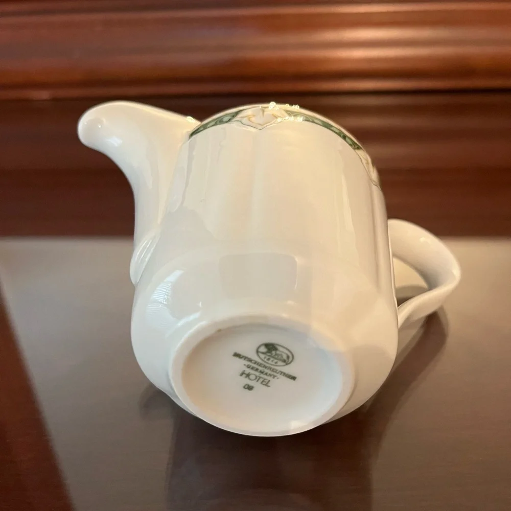 Elegant White and Green Creamer